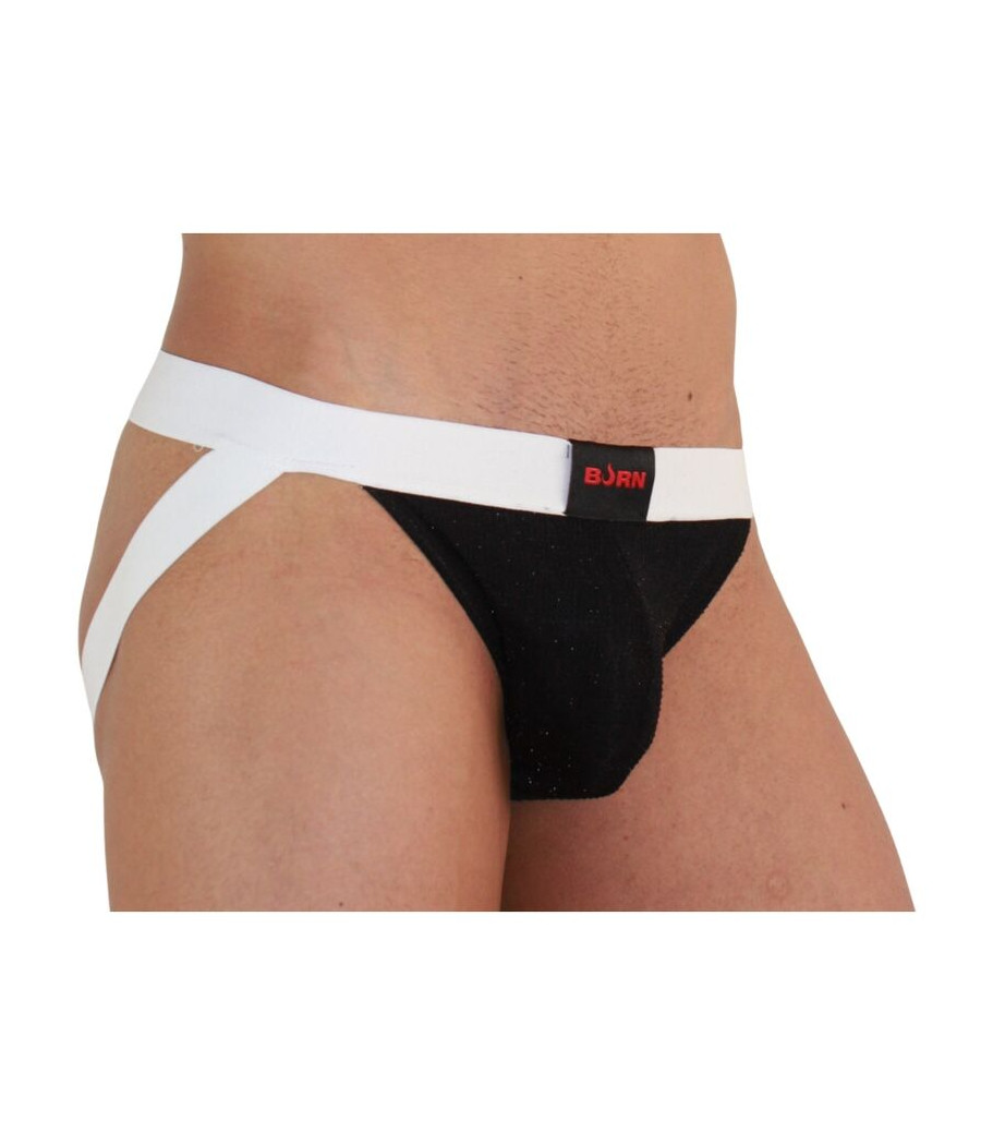 BURN - 004 JOCK NOIR BRILLANT / BLANC L
