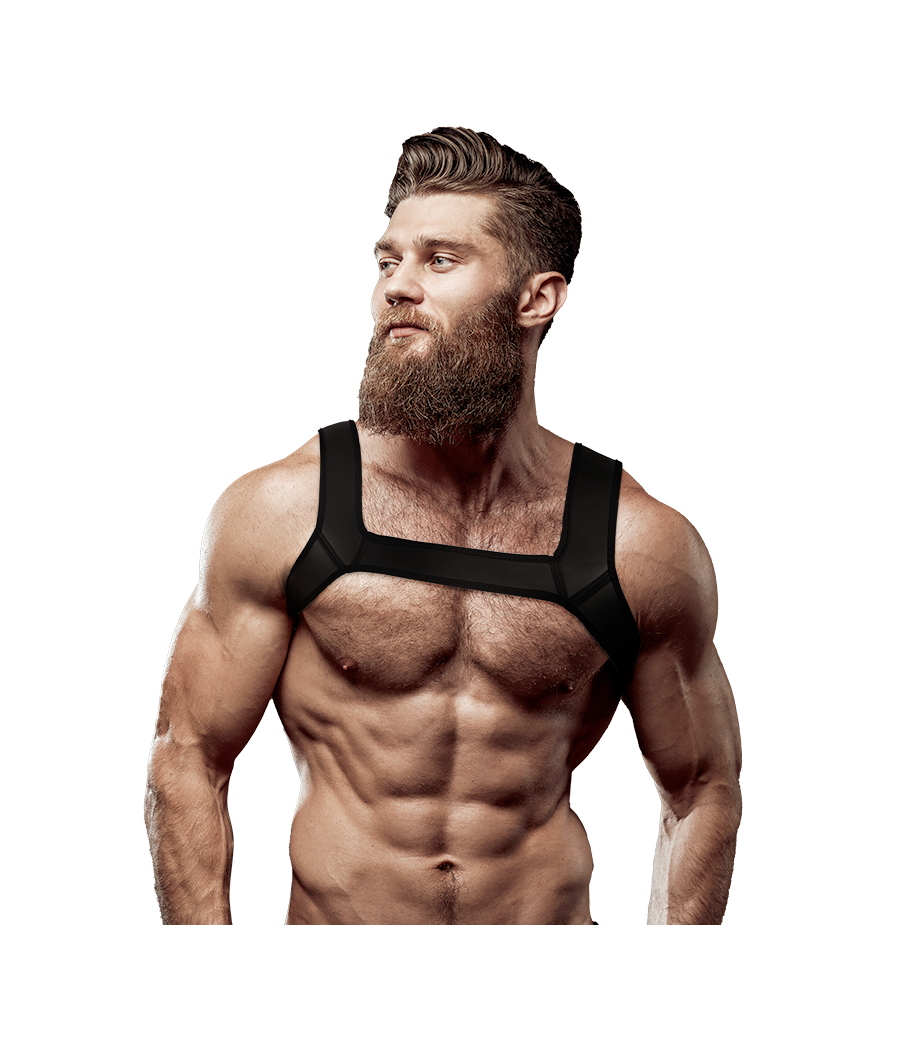 FETISH SUBMISSIVE ATTITUDE - IMBRACATURA PER IL PETTO IN NEOPRENE PER UOMINI TAGLIA L