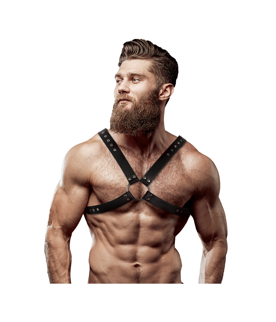 FETISH SUBMISSIVE ATTITUDE - IMBRACATURA IN ECOPELLE CON PETTO INCROCIATO DA UOMO