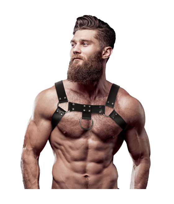 FETISH SUBMISSIVE ATTITUDE - IMBRACATURA PER IL PETTO IN ECOPELLE DA UOMO