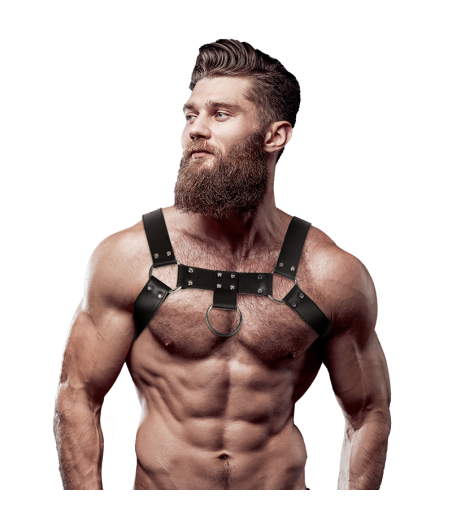 FETISH SUBMISSIVE ATTITUDE - MENS ECO-LEATHER CHEST HARNESS
