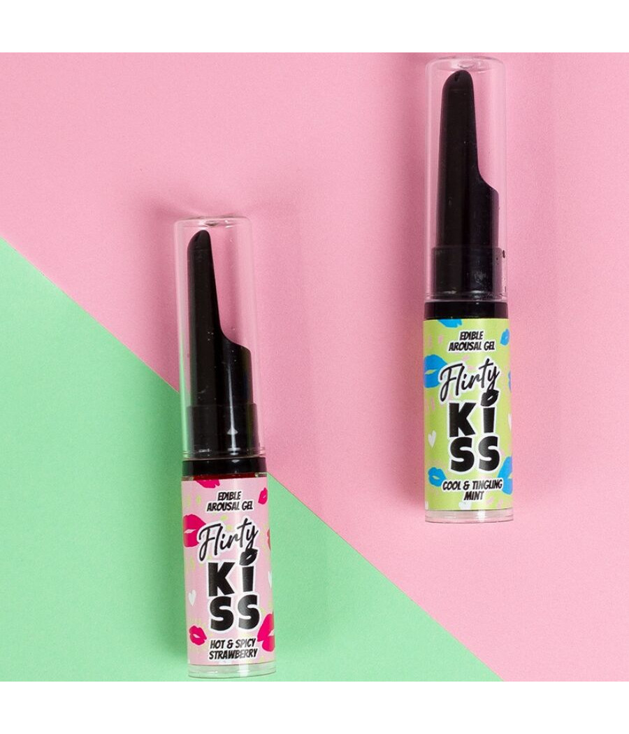 SECRETPLAY - GEL PER BACI CIVATRICI CON EFFETTI SESSUALI ORALI FRAGOLA E MENTA 2 x 8 GR