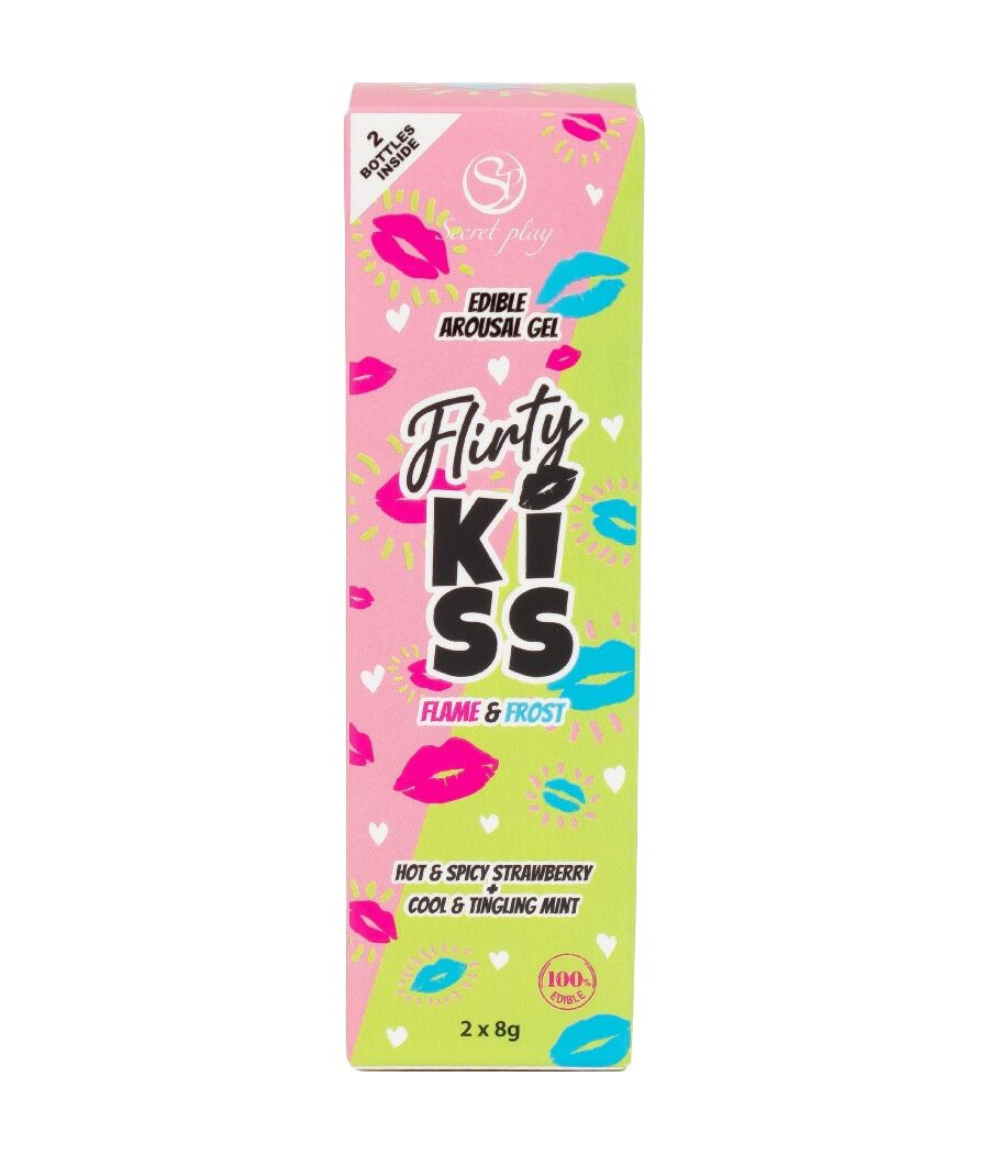 SECRETPLAY - FLIRTY KISS GELES CON EFECTOS SEXO ORAL FRESA & MENTA 2 x 8 GR