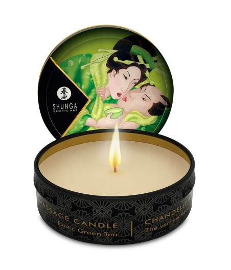 SHUNGA - MINI CARESS BY CANDELIGHT MASSAGE CANDLE T GREEN 30 ML