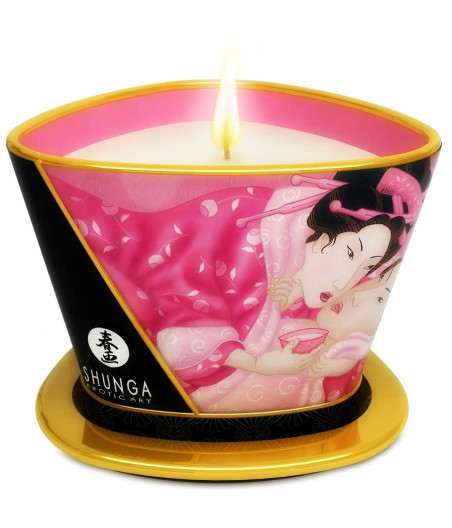 SHUNGA - MINI CARESS BY CANDELIGHT VELA DE MASSAGEM AFRODISÍACA ROSAS 170 ML
