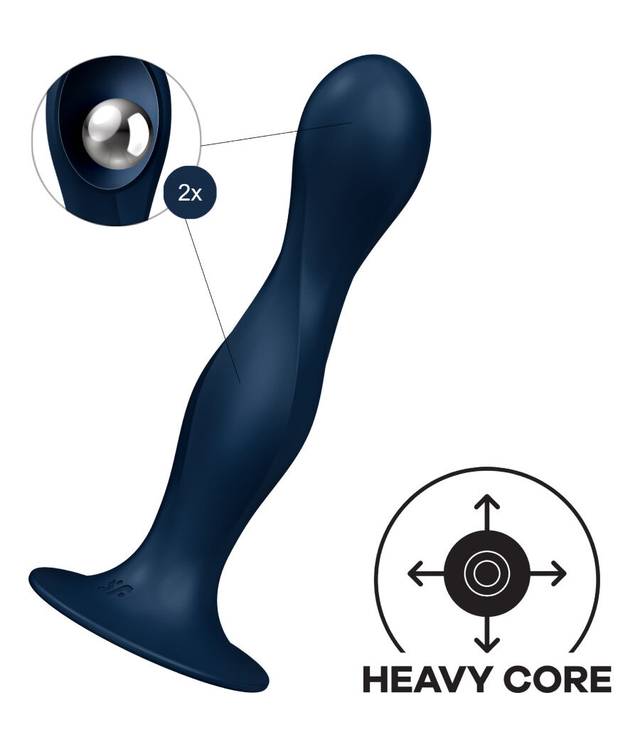 SATISFYER - DILDO DOUBLE BALL-R SILICONE AZUL