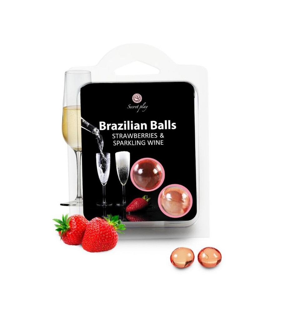 SECRETPLAY - ENSEMBLE DE BOULES BRÉSILIENNES  FRAISE ET CHAMPAGNE
