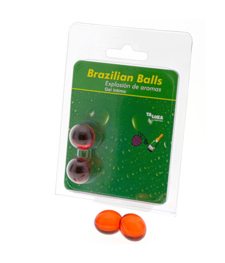 TALOKA - 2 BOULES BRÉSILIENNES GEL INTIME FRAISES & CHAMPAGNE