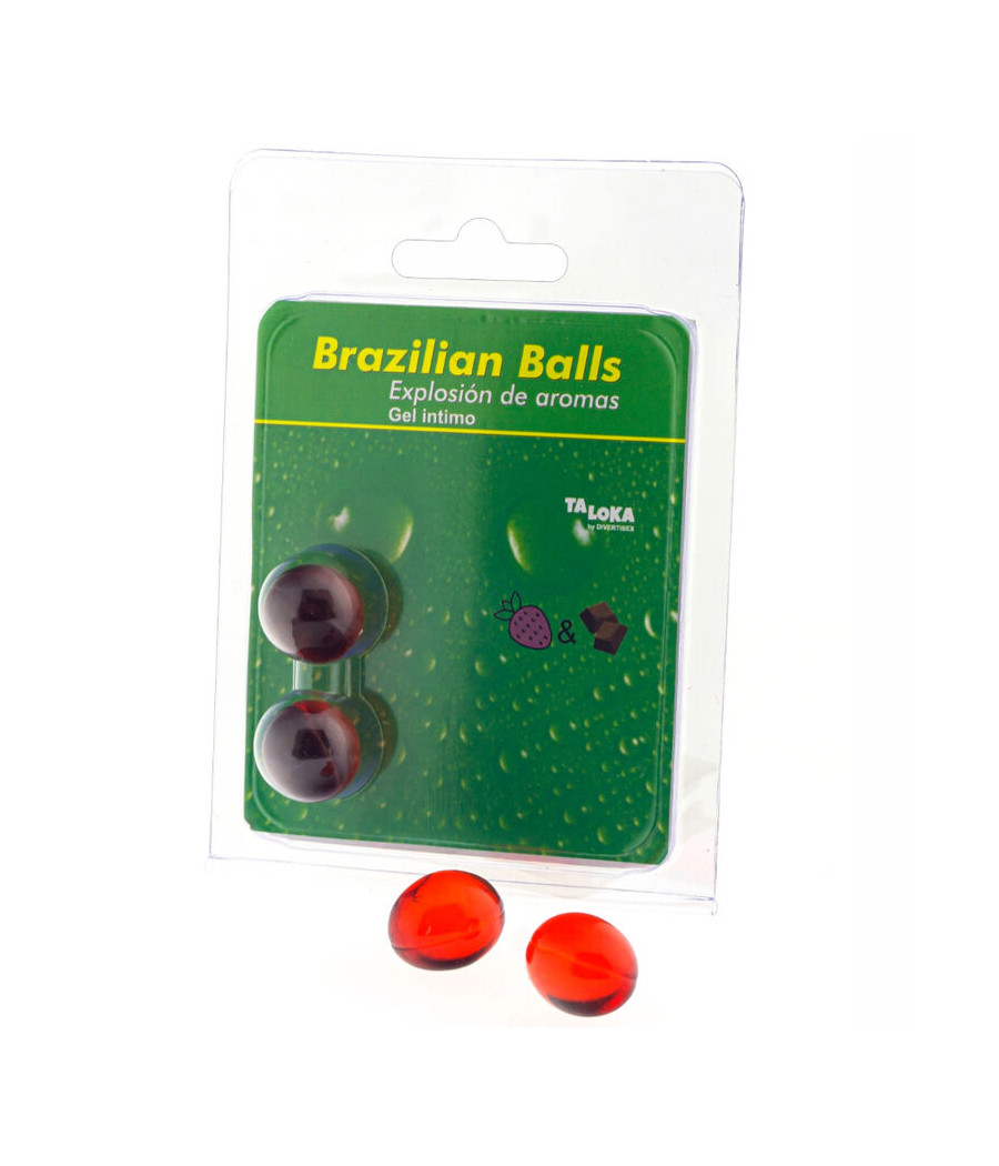 TALOKA - 2 BOULES BRÉSILIENNES GEL INTIME FRAISE & CHOCOLAT