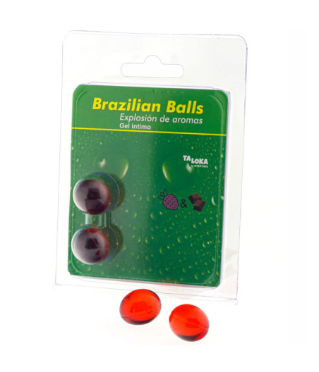 TALOKA - 2 BOULES BRÉSILIENNES GEL INTIME FRAISE & CHOCOLAT