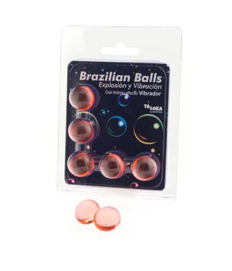 TALOKA - 5 BOLAS BRASILEIRAS EFEITO VIBRATÓRIO GEL EMOCIONANTE