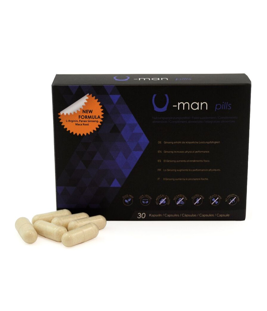 500 COSMETICS - U-MAN AUMENTA LE DIMENSIONI DEL PENE E LA POTENZA SESSUALE - 30 CAPSULE