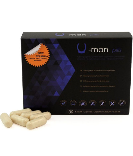 500 COSMETICS - U-MAN AUGMENTE LA TAILLE DU PÉNIS ET LA PUISSANCE SEXUELLE - 30 CAPSULES