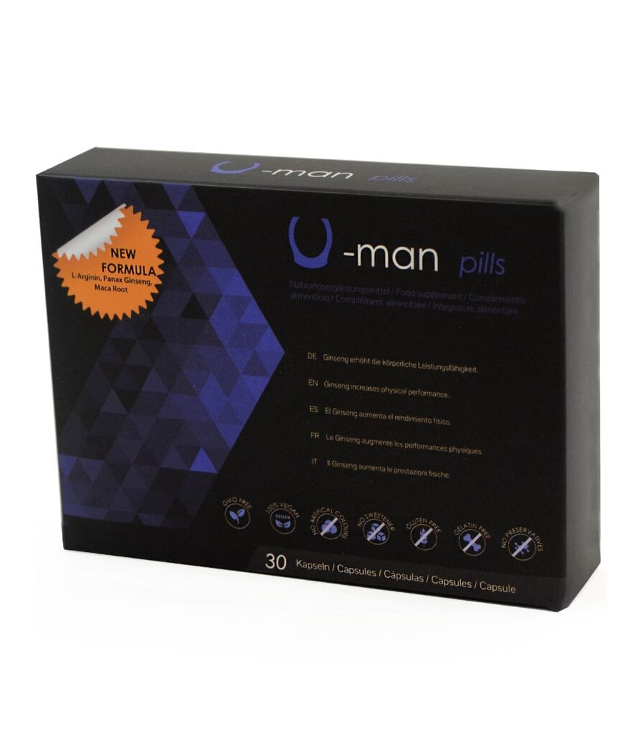 500 COSMETICS - U-MAN AUMENTA LE DIMENSIONI DEL PENE E LA POTENZA SESSUALE - 30 CAPSULE