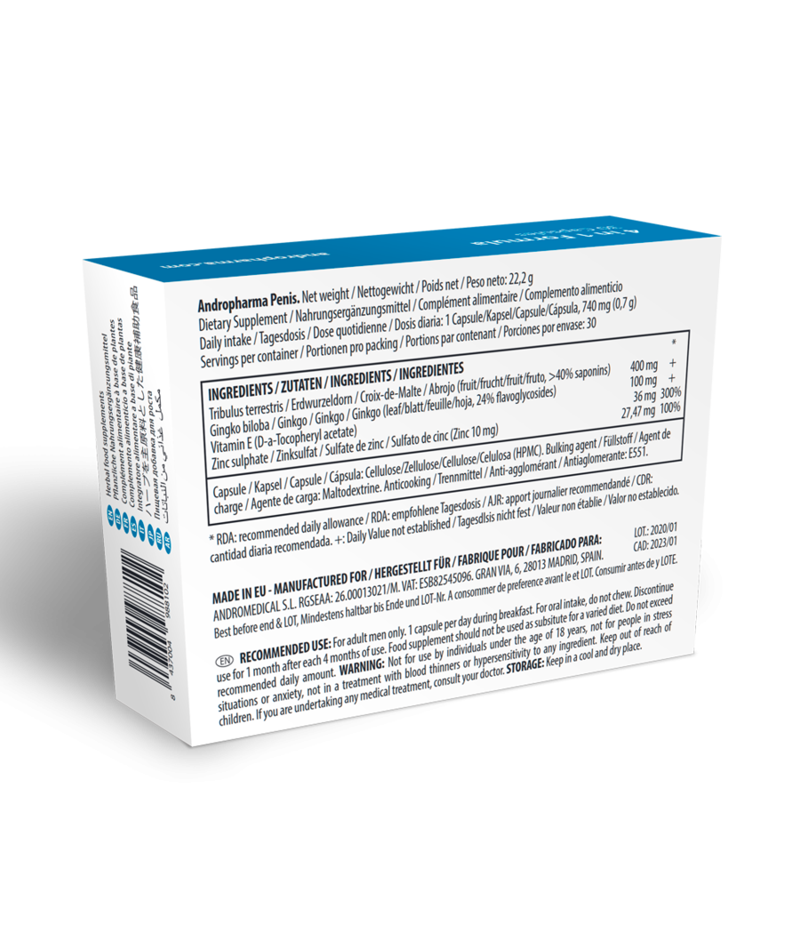 ANDROPHARMA PENIS - SUPPLÉMENT D''AGRANDISSEMENT DU PÉNIS