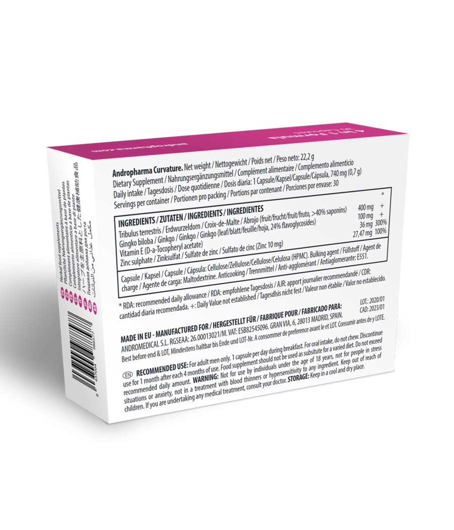 Andropharma Curvature – Complemento alimenticio para el bienestar masculino