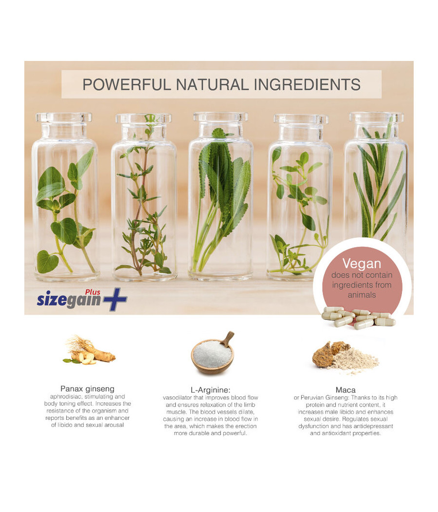 500 COSMETICS - PILULES SIZEGAIN PLUS POUR AGRANDIR LE PÉNIS