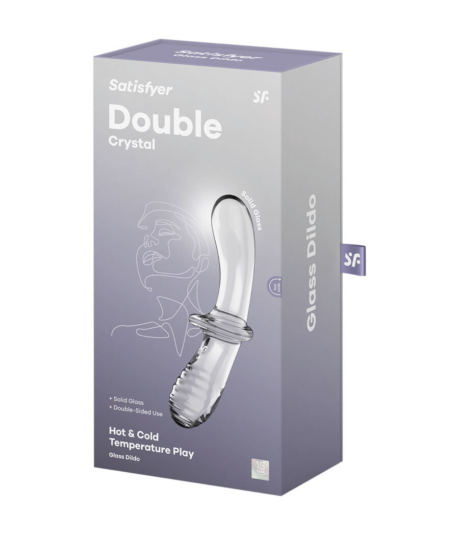 SATISFYER - DILDO DE CRISTAL DUPLO TRANSPARENTE