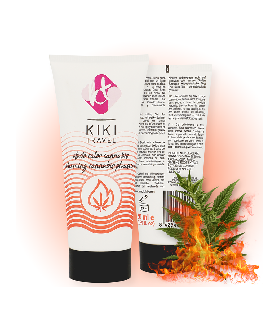 KIKÍ TRAVEL - GEL DESLIZANTE SABOR A CANNABIS EFECTO CALOR INTENSO 50 ML