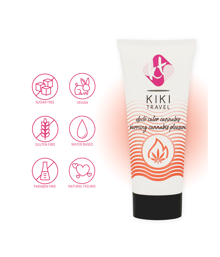 KIKÍ TRAVEL - GEL DESLIZANTE SABOR A CANNABIS EFECTO CALOR INTENSO 50 ML