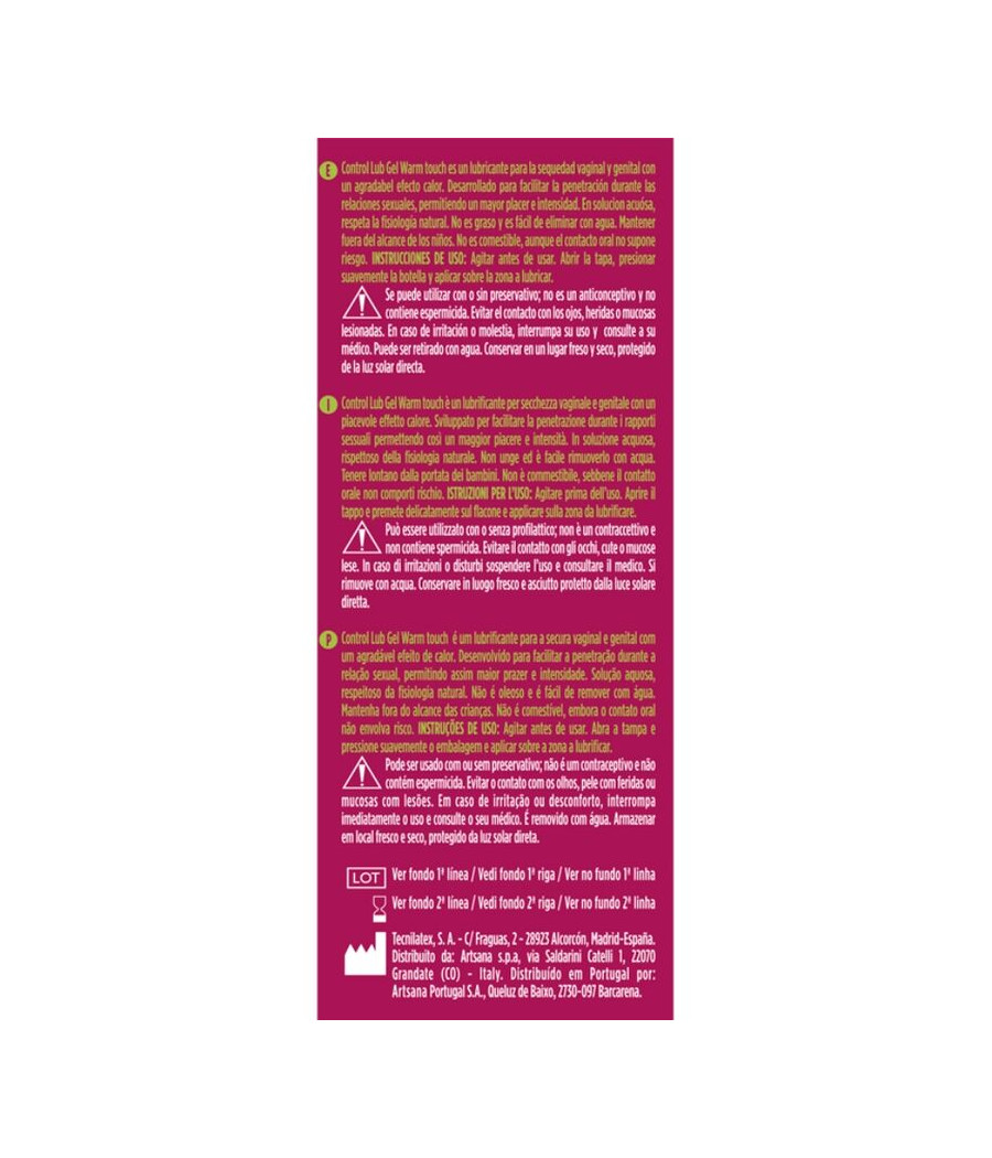 CONTROL - GEL LUBRIFICANTE EFEITO DE CALOR LUB 75 ML