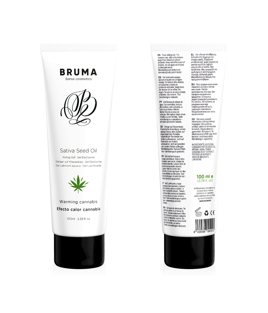 BRUMA - HUILE DE GRAINES DE SATIVA GEL GLISSANT RÉCHAUFFANT SAVEUR DE CANNABIS 100 ML