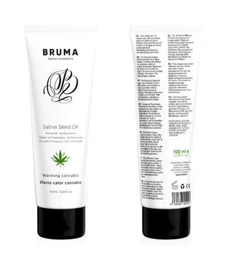 BRUMA - HUILE DE GRAINES DE SATIVA GEL GLISSANT RÉCHAUFFANT SAVEUR DE CANNABIS 100 ML