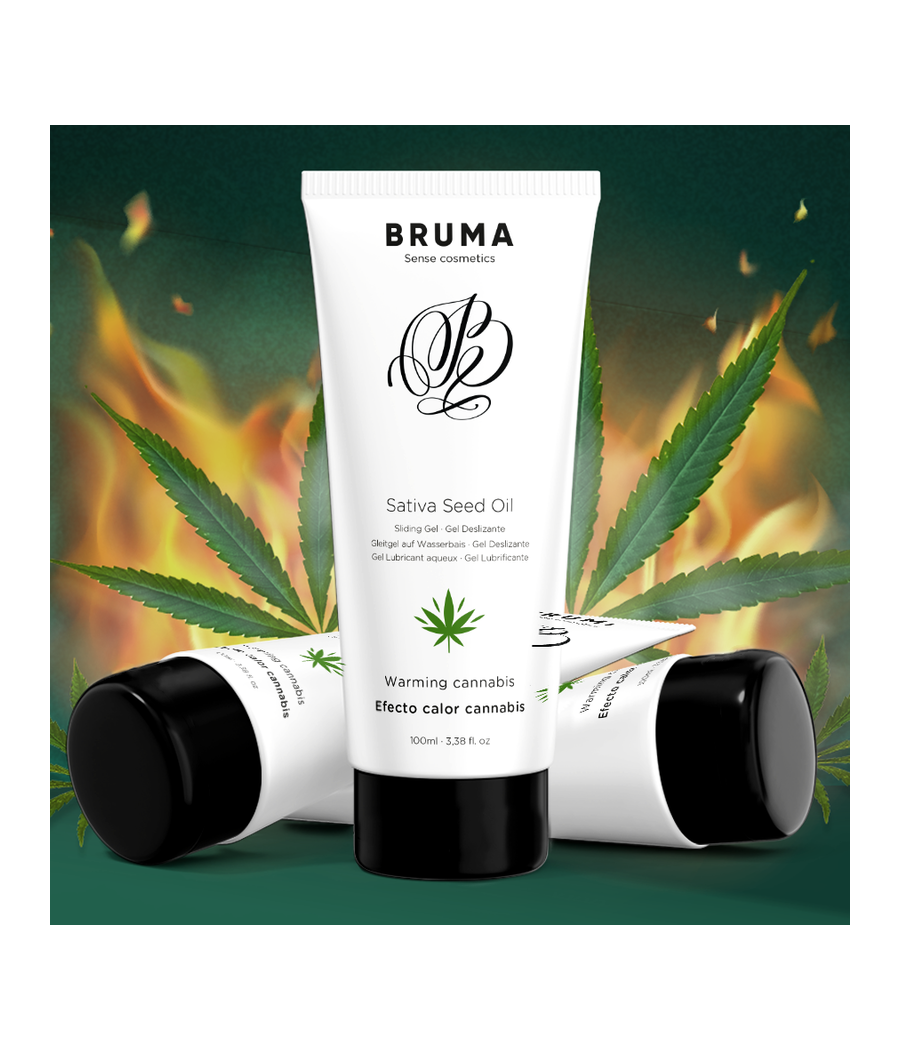 BRUMA - HUILE DE GRAINES DE SATIVA GEL GLISSANT RÉCHAUFFANT SAVEUR DE CANNABIS 100 ML