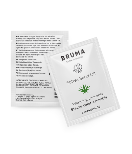 BRUMA - GEL SCORREVOLE ALL''OLIO DI SEMI DI SATIVA GUSTO CANNABIS RISCALDANTE 6 ML