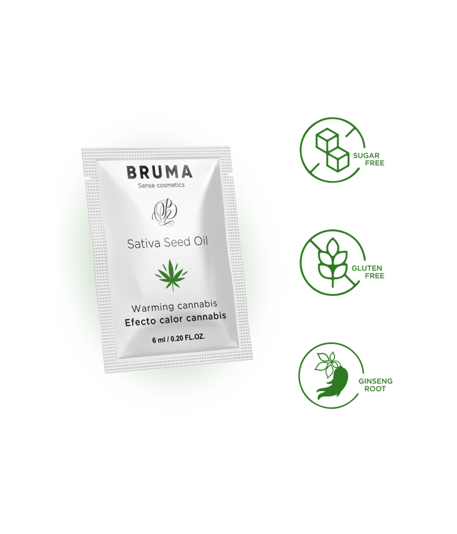 BRUMA - SATIVA SEED OIL SLIDING GEL AQUECEDOR SABOR CANNABIS 6 ML