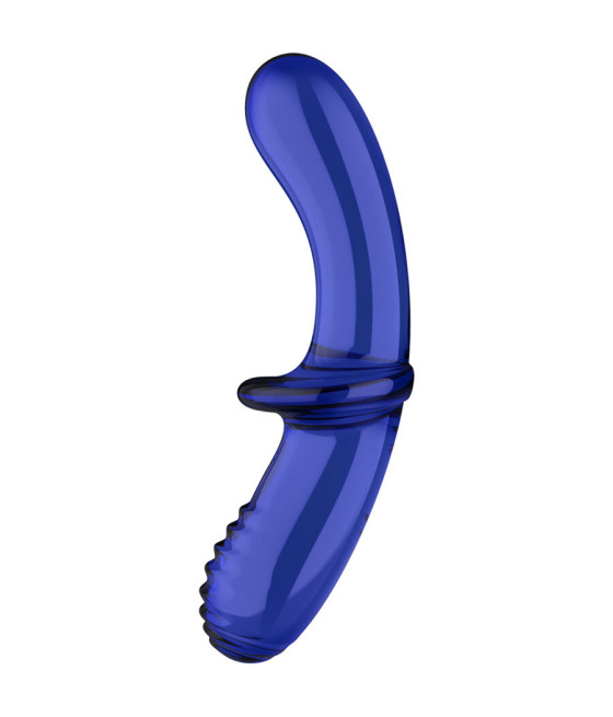 SATISFYER - DOUBLE CRYSTAL DILDO BLUE