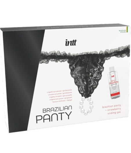 INTT RELEASES - CALÇA PRETA BRASILEIRA COM PÉROLAS E GEL LUBRIFICANTE 50 ML