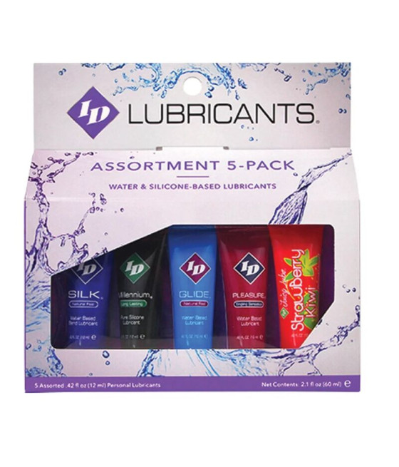 ID JUICY LUBE - SURTIDO 5X LUBRICANTE TUBE PACK 12 ML