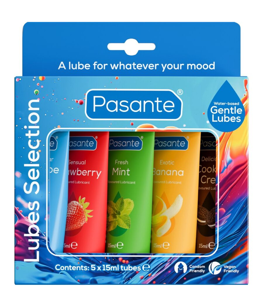 PASANTE - PACK LUBRIFIANTS SAVEURS ASSORTIES 5 UNITÉS X 15 ML