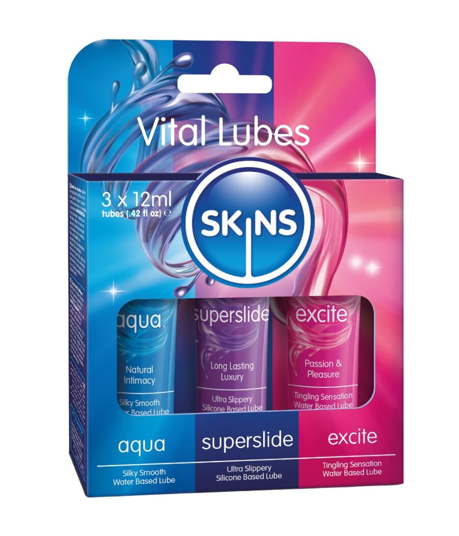 SKINS - VITAL LUBES KIT AQUA, SUPERSLIDE & EXCITE LUBRICANTS 3 x 12 ML