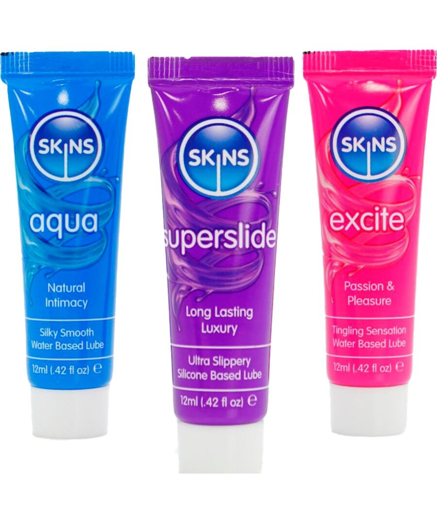 KIT DE LUBRIFIANTS VITAL POUR LA PEAU - AQUA, SUPERSLIDE ET EXCITE (3 x 12 ml)