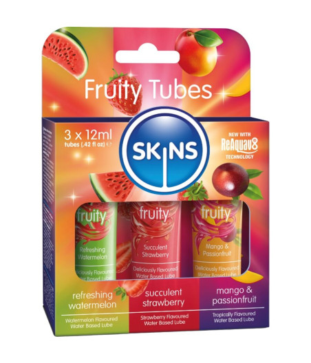 SKINS - FRUITY LUBES KIT WATERMELON, STRAWBERRY & MANGO LUBRICANTS 3 x 12 ML