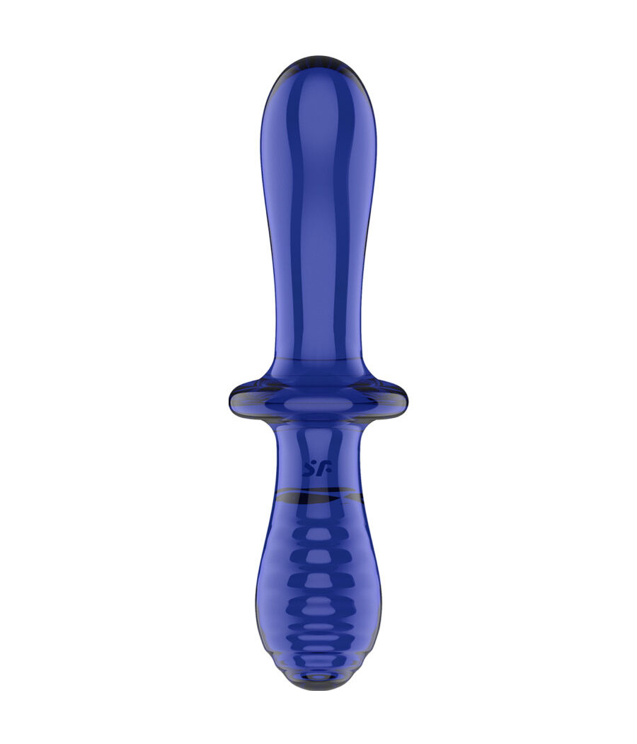SATISFYER - DILDO DOPPIO CRISTALLO BLU