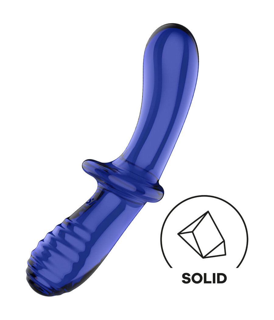 SATISFYER - DOPPEL KRISTALL DILDO BLAU