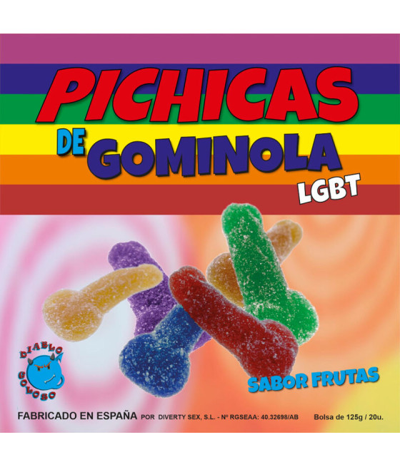 PRIDE - FRUTAS DE PÊNIS GOMAS COM AÚCAR LGBT