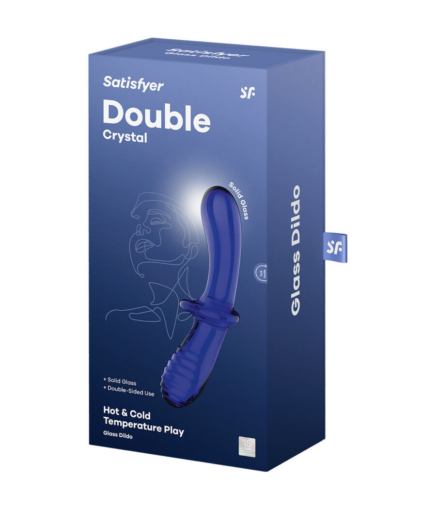 SATISFYER - DOUBLE CRYSTAL DILDO BLUE