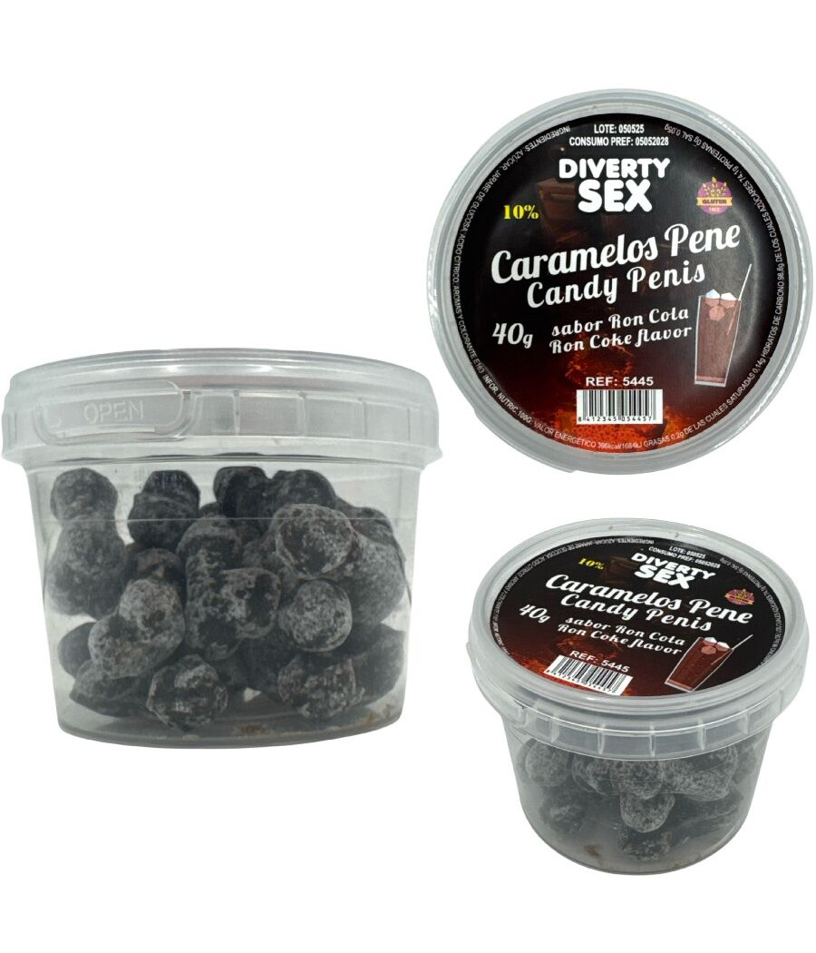 DIABLO PICANTE - 20 CARAMELOS CON FORMA DE PENE CON SABOR RON COLA
