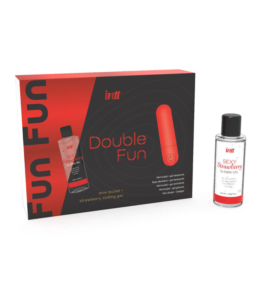 INTT RELEASES - KIT DOPPIO DIVERTIMENTO CON BULLET VIBRANTE E GEL DA MASSAGGIO ALLA FRAGOLA