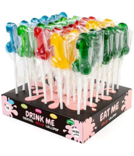SECRETPLAY - DISPLAY ASSORTMENT PENIS LOLLIPOPS WITH ALCOHOL 40 UNITS