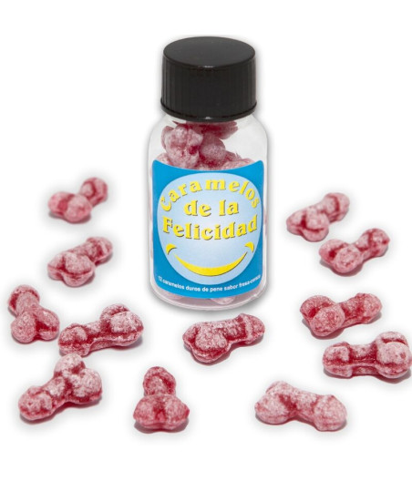 DIABLO PICANTE - BARATTOLO DA 12 CARAMELLE A FORMA DI PENE ALLA FRAGOLA/CILIEGIA