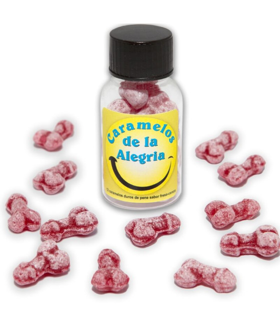 DIABLO PICANTE - 12 CARAMELLE JOY A FORMA DI PENE FRAGOLA/CILIEGIA