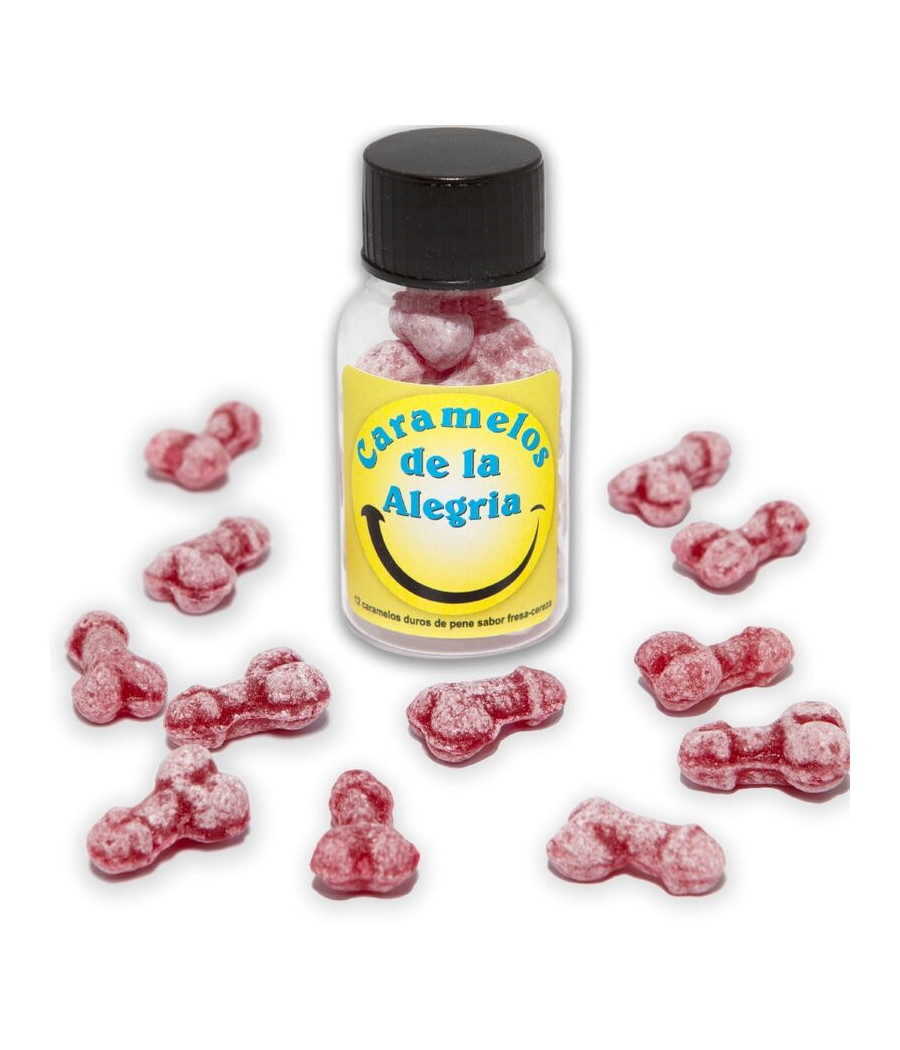 DIABLO PICANTE - 12 CARAMELLE JOY A FORMA DI PENE FRAGOLA/CILIEGIA