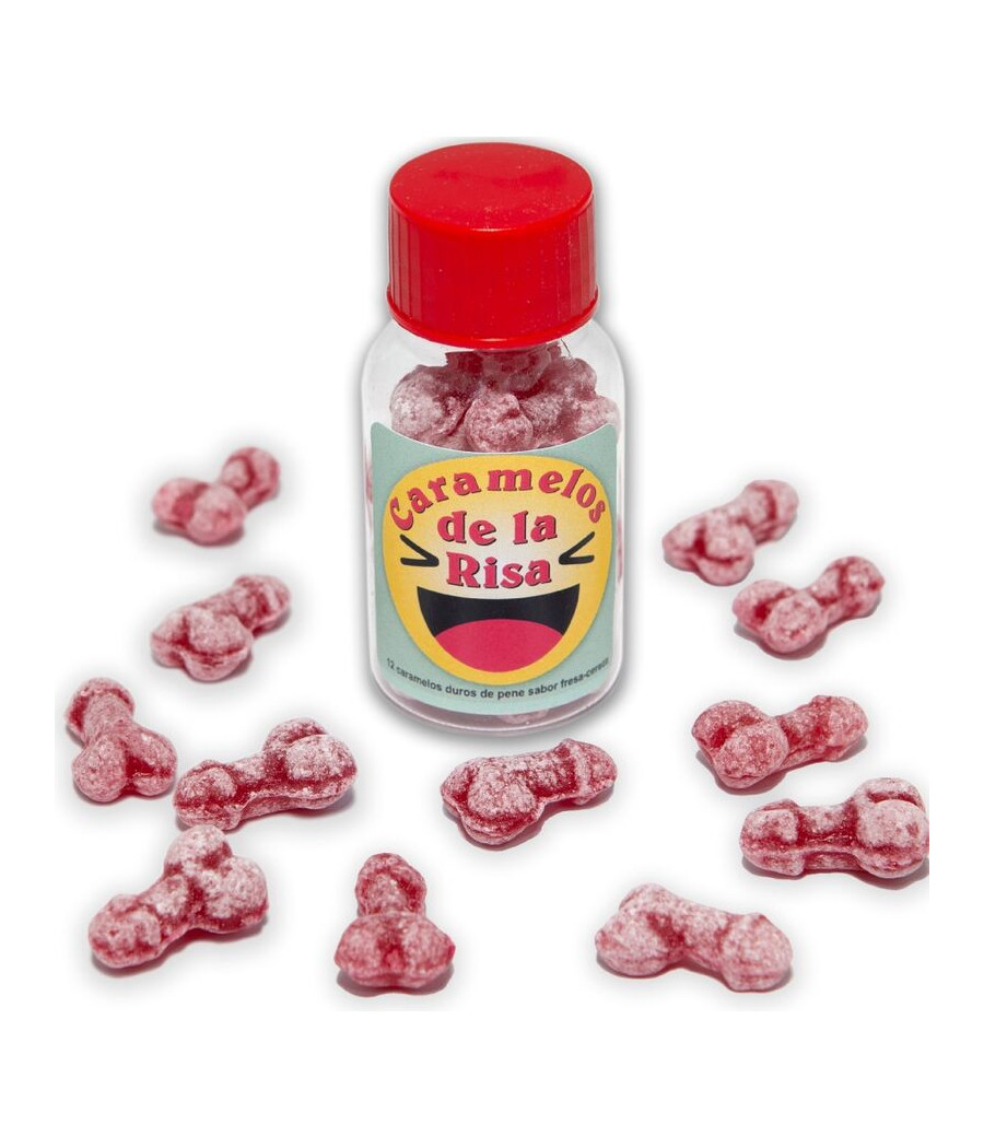 DIABLO PICANTE - 12 PENISFÖRMIGE LACHBONBONS ERDBEERE/KIRSCHE