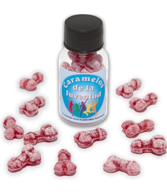 DIABLO PICANTE - 12 JUGENDBONBONS PENISFORM ERDBEERE/KIRSCHE