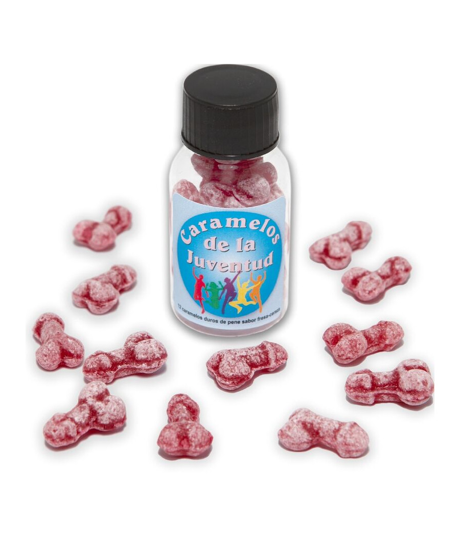 DIABLO PICANTE - 12 BONBONS JEUNESSE FORME PÉNIS FRAISE/CERISE